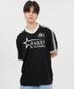 WAIKEI Star Logo Collar Jersey Short Sleeve T-Shirt Black