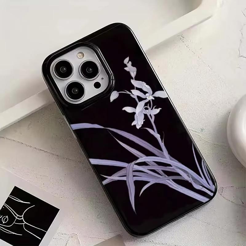 Мягкий чехол для телефона с принтом цветка лилии и орхидеи для iPhone 17 16 15 14 13 12 11 Pro Max XS XR X 7 8 Plus SE 2020 2022 Ударопрочный чехол