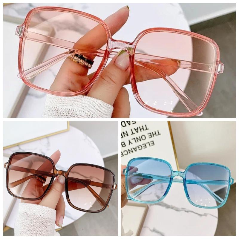 2/3/4/6pcs Women's Retro Square Glasses, Gradient Lenses, Lightweight & Durable for Daily/Outdoor/Driving