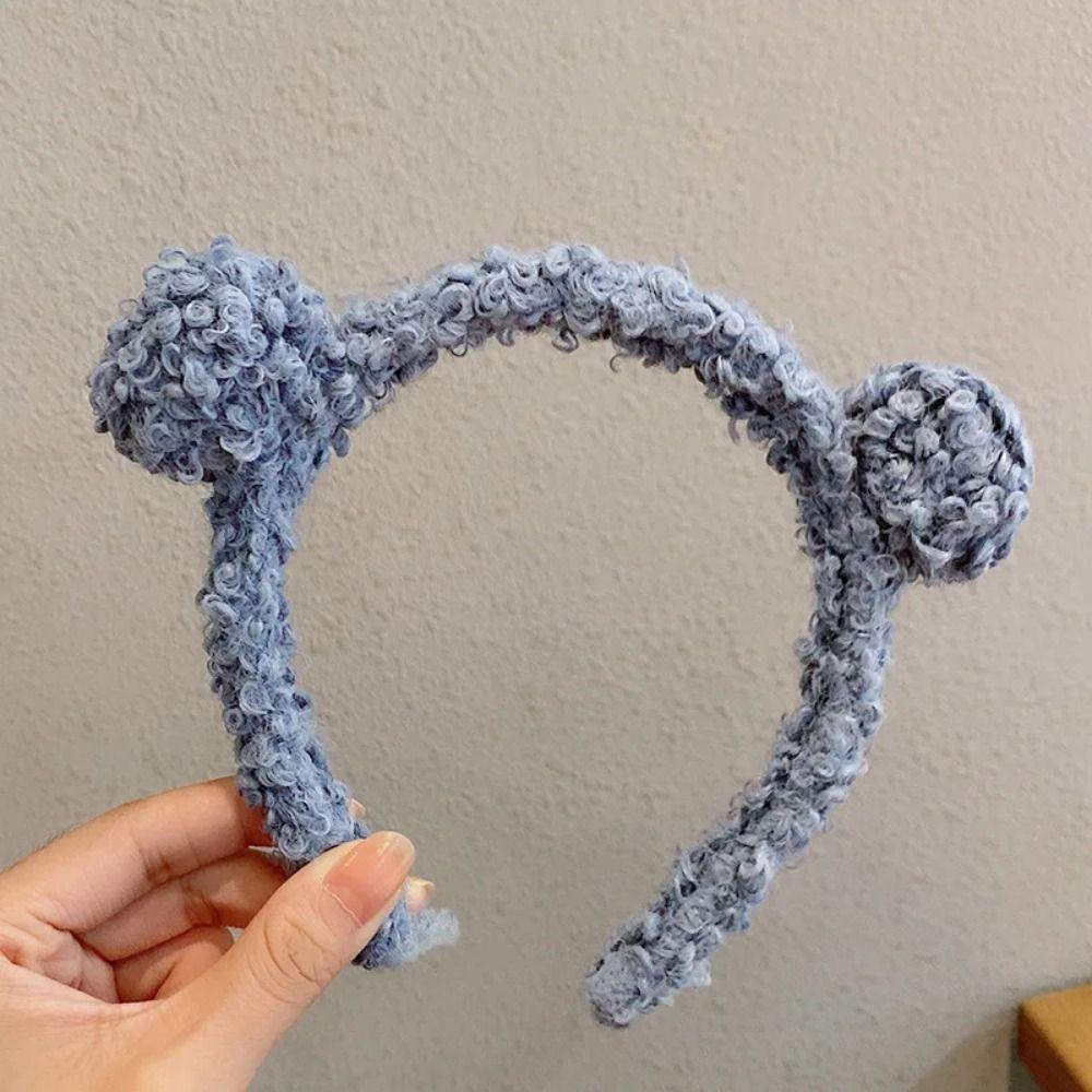 Плюшевые медвежьи ушки, повязки для волос, цветные обручи для волос, милые плюшевые повязки для девочек