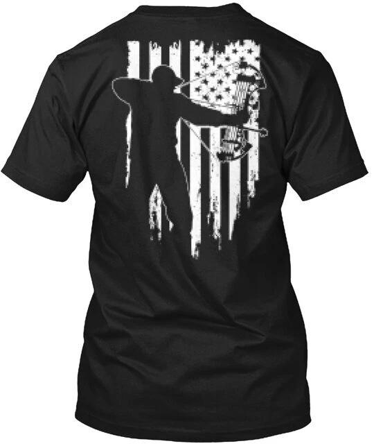 Bow Hunting American Flag T shirt Made in the USA Size S to 5XL