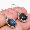 Natural Labradorite Gemstone 925 Solid Sterling Silver Gift Earring 1.25" j8K18
