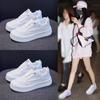 Модные белые туфли женские 2024 весна корейские кроссовки с круглым носком на плоской подошве женские кроссовки на платформе женские вулканизированные туфли женские кроссовки