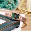 Live Streaming Celebrity Retro Style Women's Small Square Green Watch
