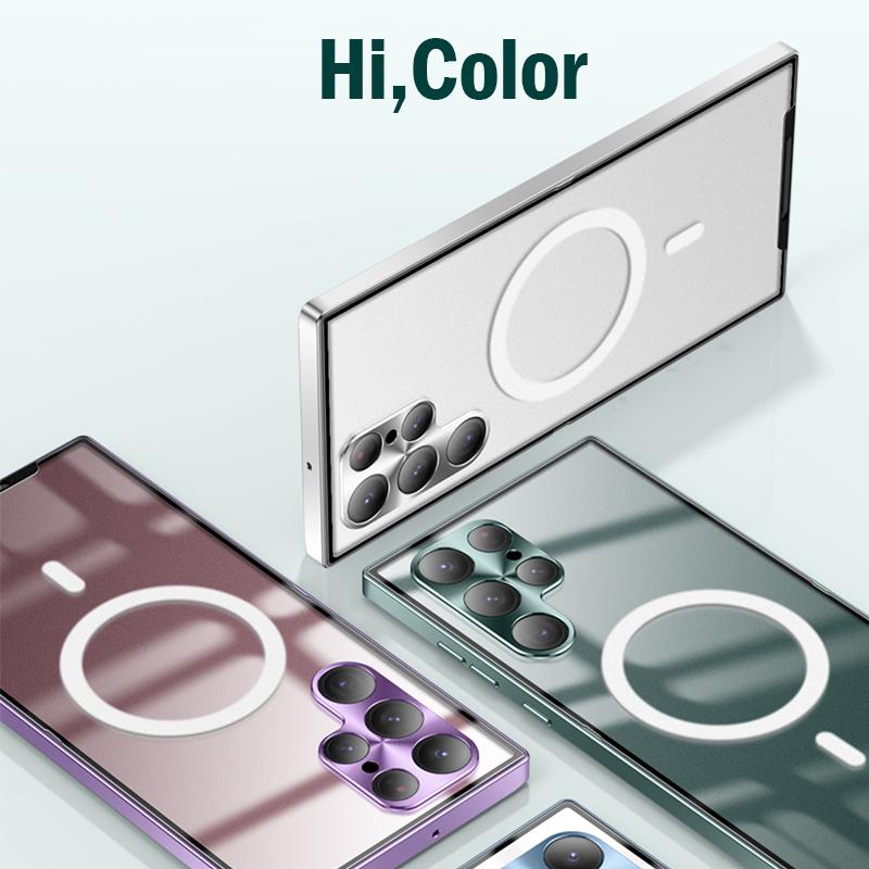 Ультратонкий металлический чехол Magic Shield для Samsung Galaxy Note20 S22 S21 S23 S24 Ultra Note10 Plus S20 FE, прозрачная матовая задняя крышка