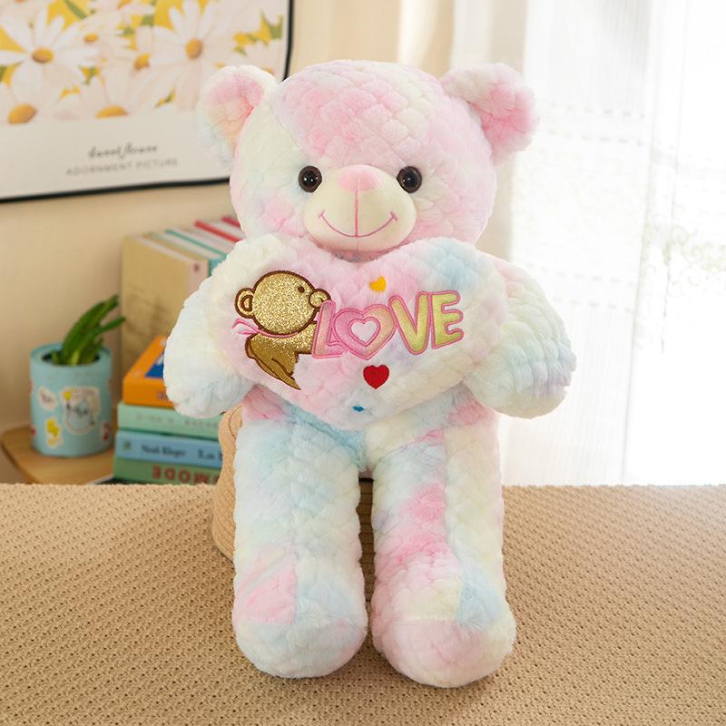 Милый плюшевый медведь в форме сердца, обнимающий мишку, плюшевый медведь, большая кукла, детский подарок на день рождения