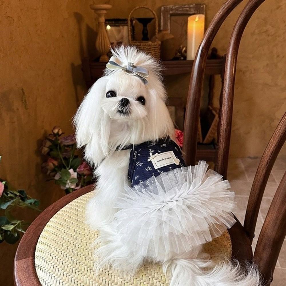 Small Flowers Puppy Tutu Dress Korean Style Pet Apparel New Dog Princess Dress  for Kittens