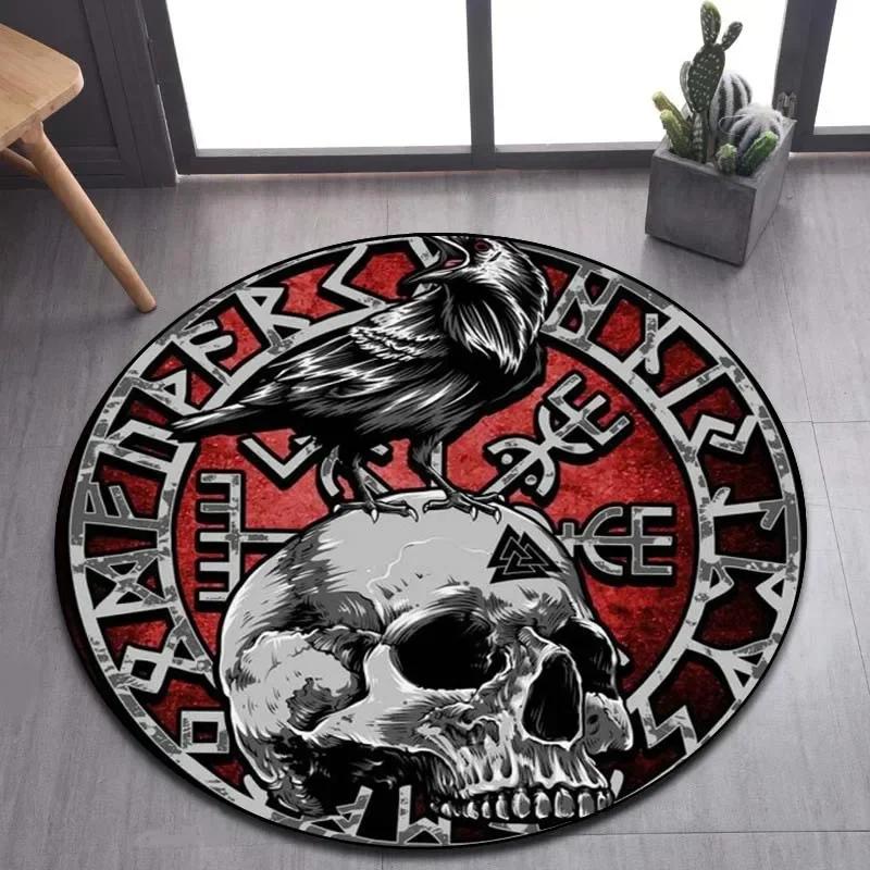 Viking Valknut Yggdrasil Tree of Life круглый ковер, ковер для гостиной, спальни, дивана, декор игровой комнаты, нескользящий напольный коврик