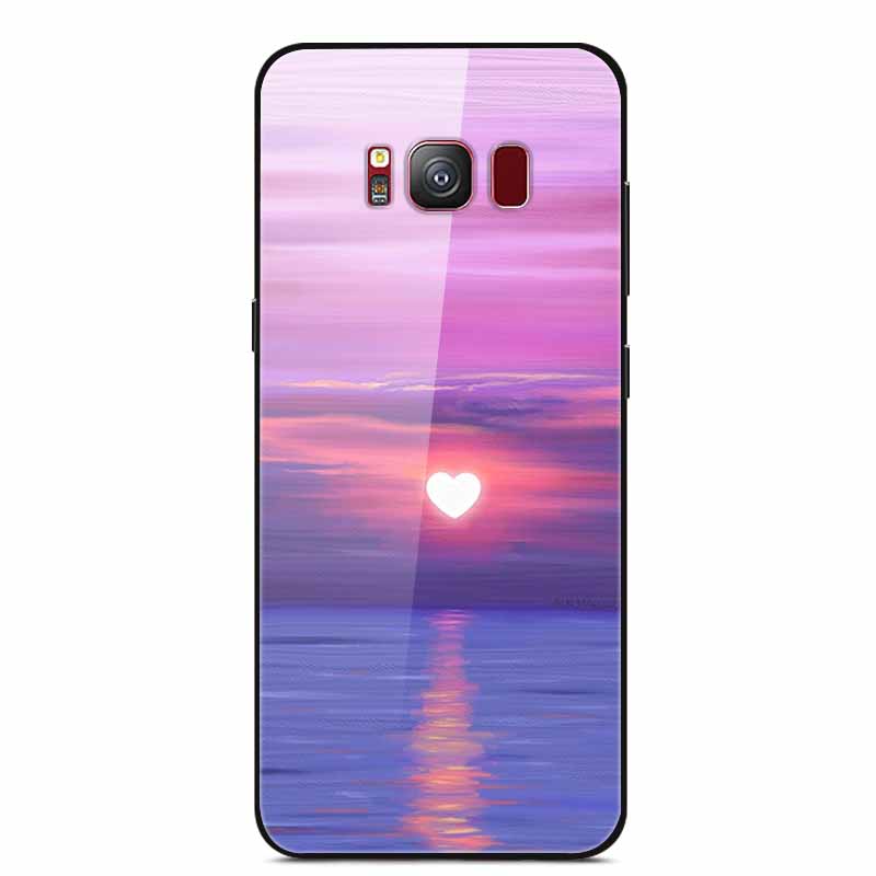 Стеклянная задняя крышка для чехла телефона Samsung S8 Plus, S8Plus, жесткий чехол из закаленного стекла для Samsung Galaxy S8 Plus, S 8, мягкий край