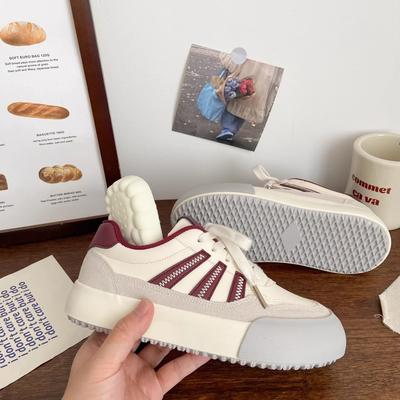 Туфли на платформе в гонконгском стиле, женские, ретро-шик, немецкие, тренировочные, популярные, универсальные, повседневные, маленькие белые туфли с круглым носком