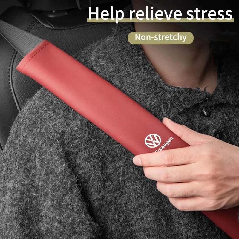Car Seatbelt Shoulder Cover Seat Belt Guard Pad Protection For VW Passat Golf Tiguan Polo Scirocco Jetta CC T-ROC Touareg TouranNB1