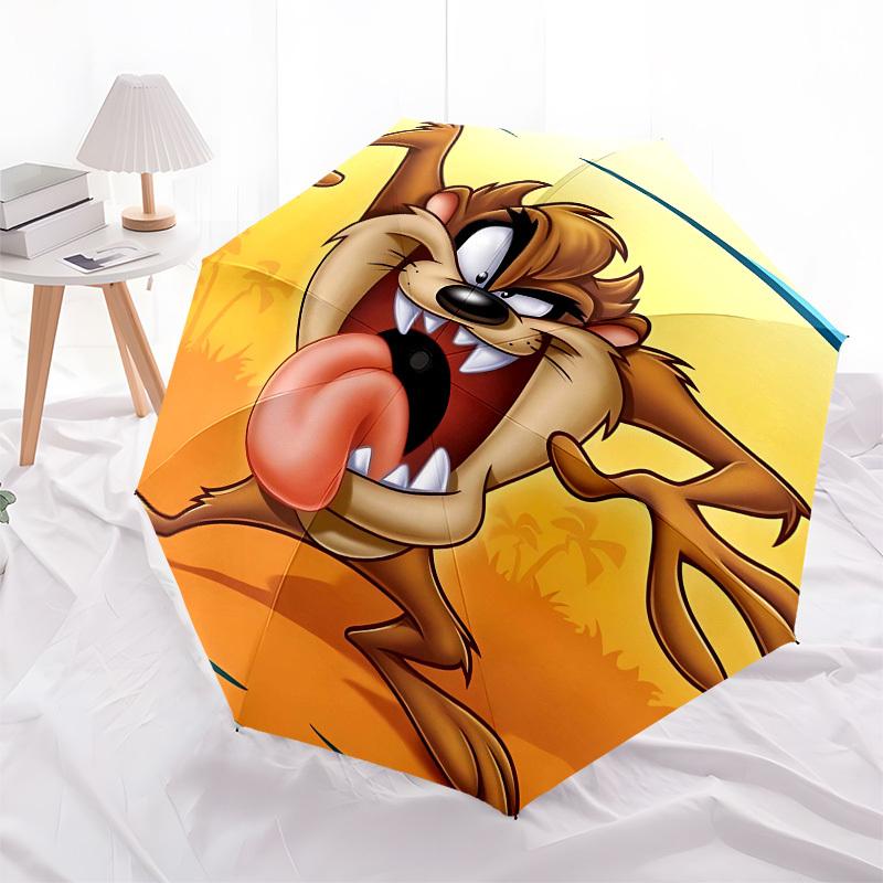 Tazmanian Devil, Cartoon Automatic Opening and Closing, 8 rib Structure Portable Umbrella, Suitable for Men and Women in All Seasons Perfec