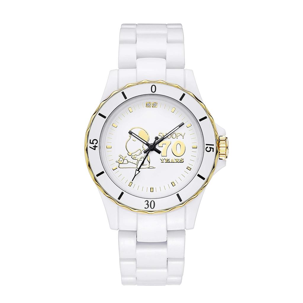 Наручные часы Snoopy Watch Лимитированная серия 2000 штук 70-летие Гибридная керамика Алмазы Гарантия производителя (белый)
