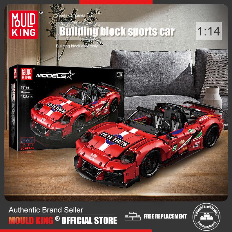 MOULD KING 13176 Технический автомобиль с дистанционным управлением, спортивный автомобиль, строительные блоки, игрушки, Technoloy, супер гоночный автомобиль, модельные наборы, подарок для мальчиков