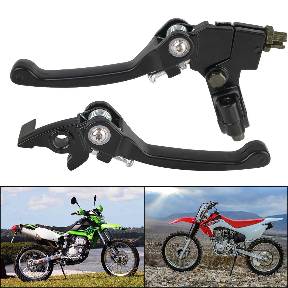 Handlebar Drum Lever Fit Aluminum Alloy Snap Back Type Leve Left/Right Set For KLX CRF XR50-250 Motorcycle Clutch Brake Lever Foldable