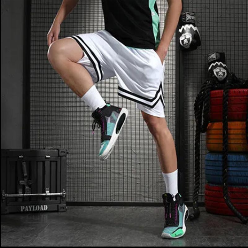 Шорты мужские баскетбольные, искусственные, из двух частей, с тремя точками, до колена, дышащие, быстросохнущие, узкие спортивные брюки, шорты для фитнеса для бега