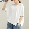 Summer Women T-Shirt Bat Cotton Tshirt Fashion Patchwork Tops Tees Tunic Shirt Loose Casual Solid Oversize Tops&Tees