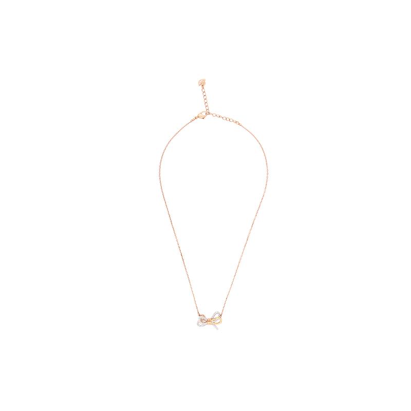 Swarovski Серия Lifelong Bow сладкое двухцветное колье-бант женское с покрытием из розового золота 5440636