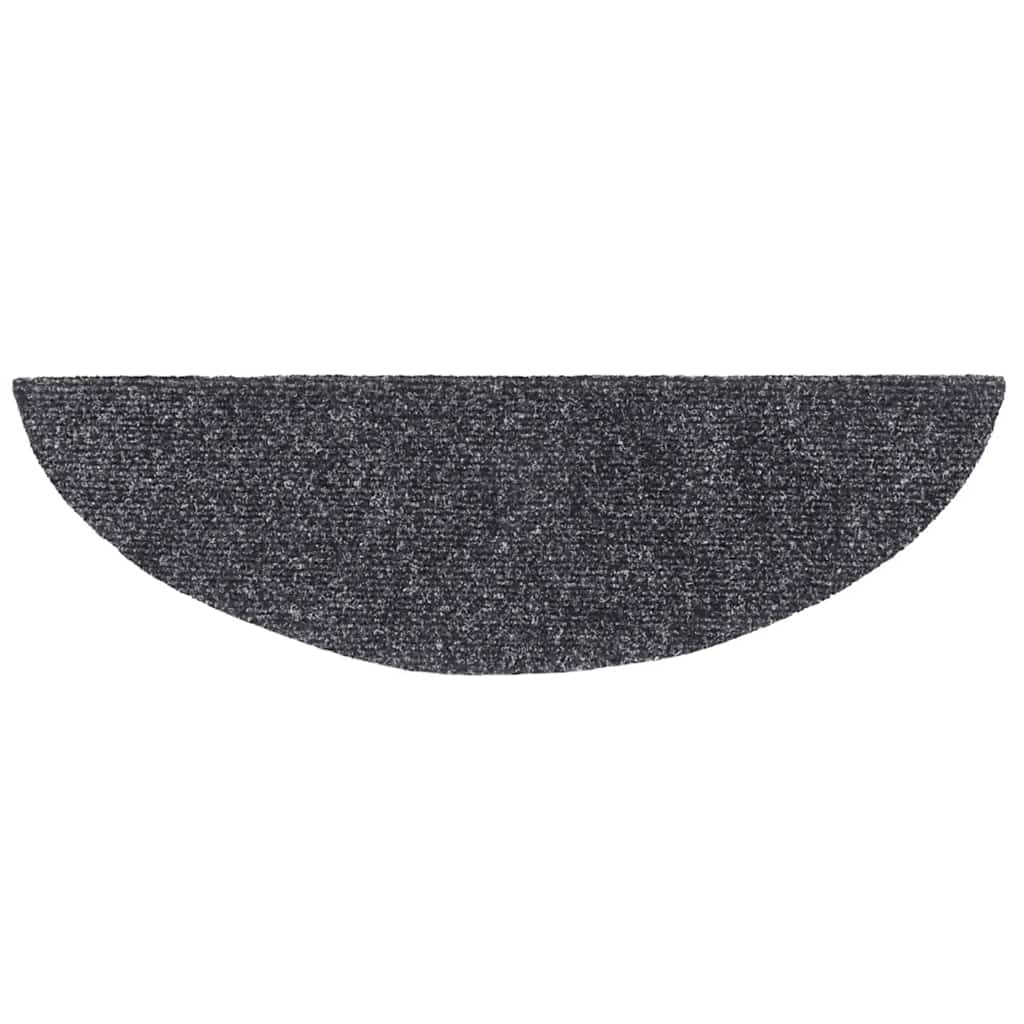 Self Adhesive Stair Treads 20 pcs 56 x 17 x 3 cm Dark Gray Semi Round