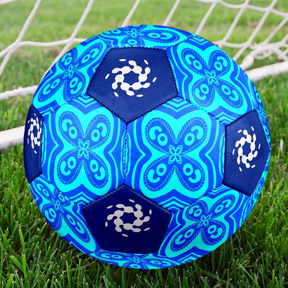 1PC Blue Butterfly Abstract Liquid Shapes Soccer Ball Size 5 Football Machine Sewn Indoor/Outdoor Universal Football n41