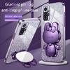 Милый 3D Кролик Макияж Зеркало Подставка Покрытие Чехол Для Xiaomi Redmi Note 10 Pro 10s 4g 5g Защитная Задняя Крышка Note10 Redmi10 10pro