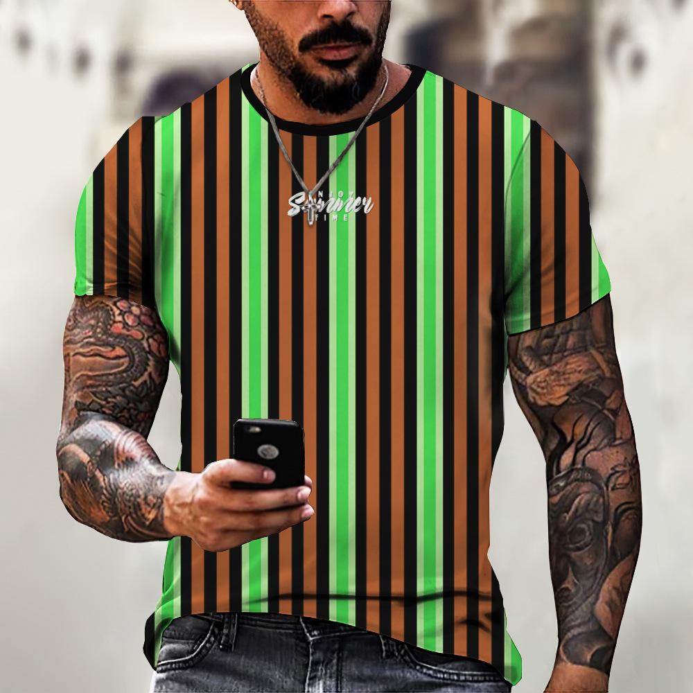 Мужская футболка, летняя простая качественная мужская футболка, повседневные повседневные спортивные футболки, одежда в полоску, свободные свободные размеры с коротким рукавом