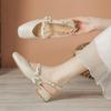 Fashion Sandals for Summer 2025 New Gentle and High-end Dress with Square Toe and Thick Heel Women's Sandals