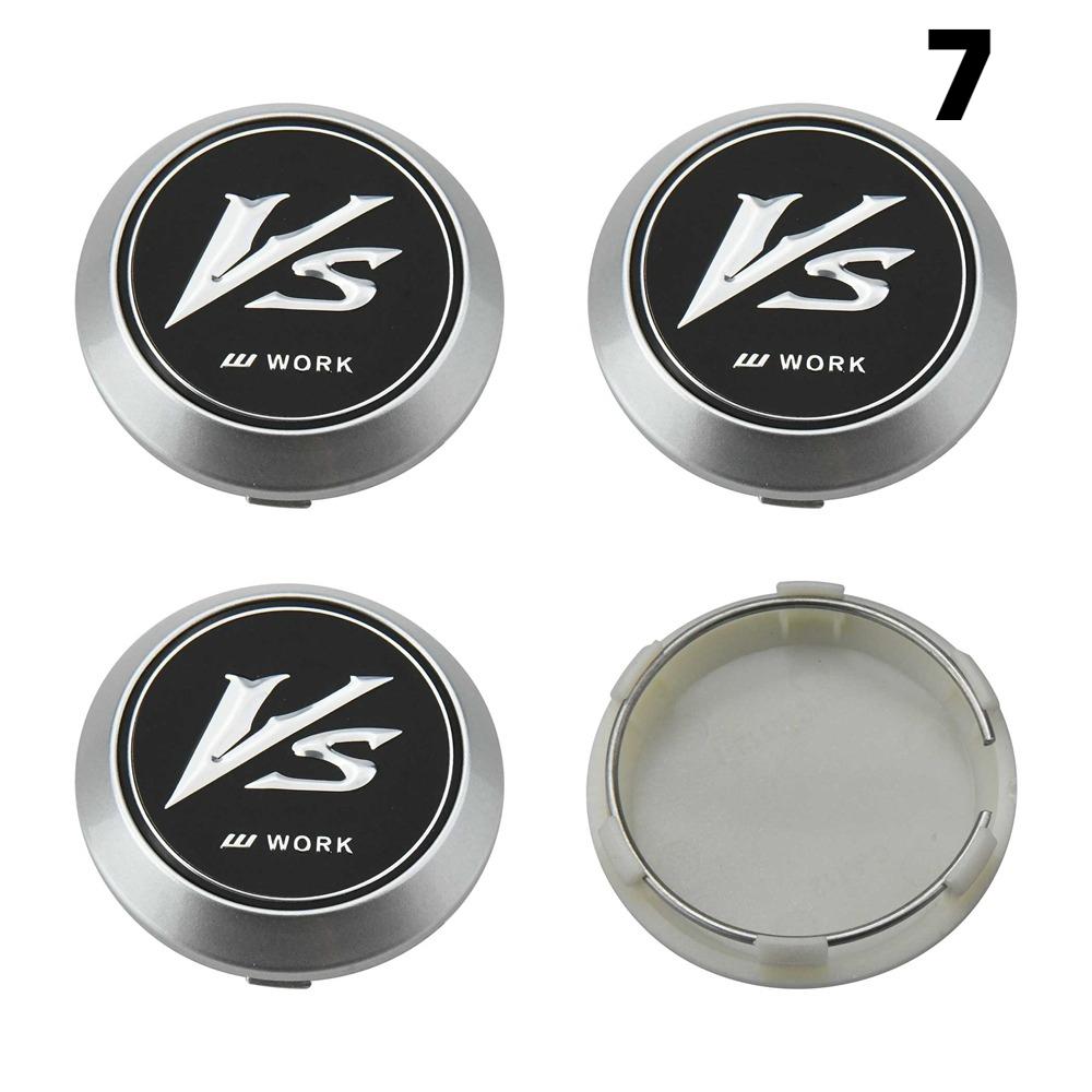 4PCS New 64MM OD / 60MM ID Cap For Rims WORK EMOTION EQUIP MEISTER VS Logo Wheel Center Cap Sport Car Wheel Cover Hub caps