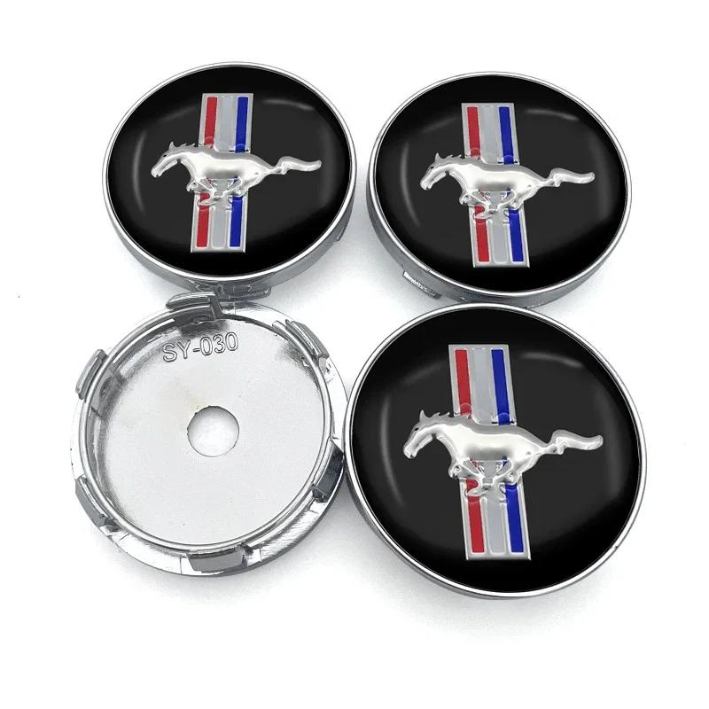 Car Sticker 4Pcs Auto Badge Wheel Center Hub Caps Rim Caps Covers Accessories For Ford Mustang 2015 2017 2018 2005 2006 2007 200