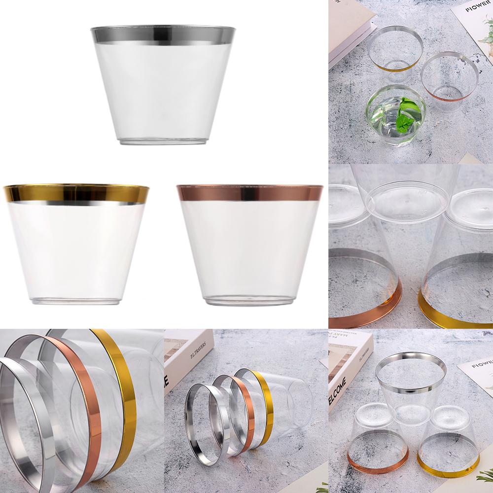 10/20/30pcs Home Decor Wine Birthday Party Plastic Cups Transparent Disposable Tableware