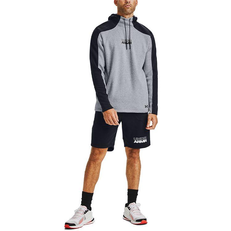 Under Armour Мужская толстовка Baselin Современная серая с капюшоном Умеренный Обычный 1356765-011