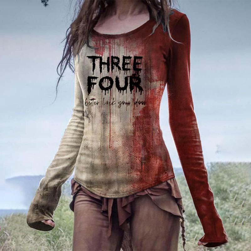 Halloween Long Sleeve T Shirt Loose Fit Crew Neck 3D Print Casual Comfort Womens Mens Daily Wear