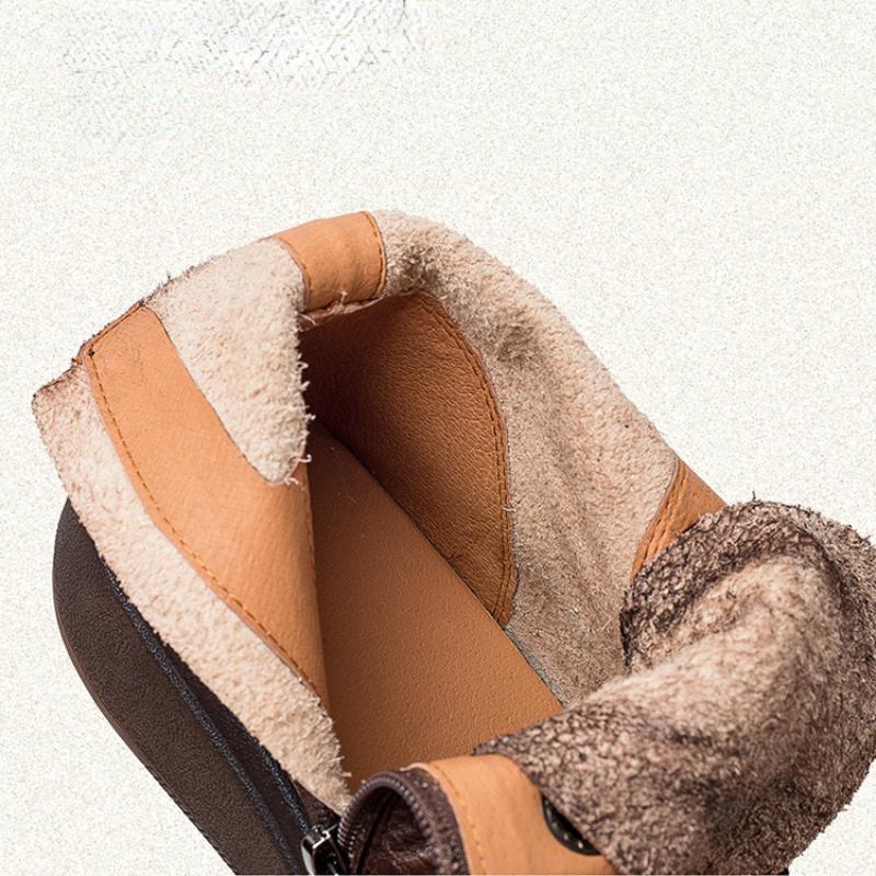 Johnature Женские короткие сапоги из натуральной кожи в стиле ретро, ​​модные универсальные туфли на плоской платформе на толстой подошве