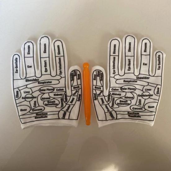 Acupuncture Gloves Set Reflexology Hand Massage Gloves with Acupressure Massage Wand Hand Care Tools Improve Health Relieve Fatigue Gift for Parents