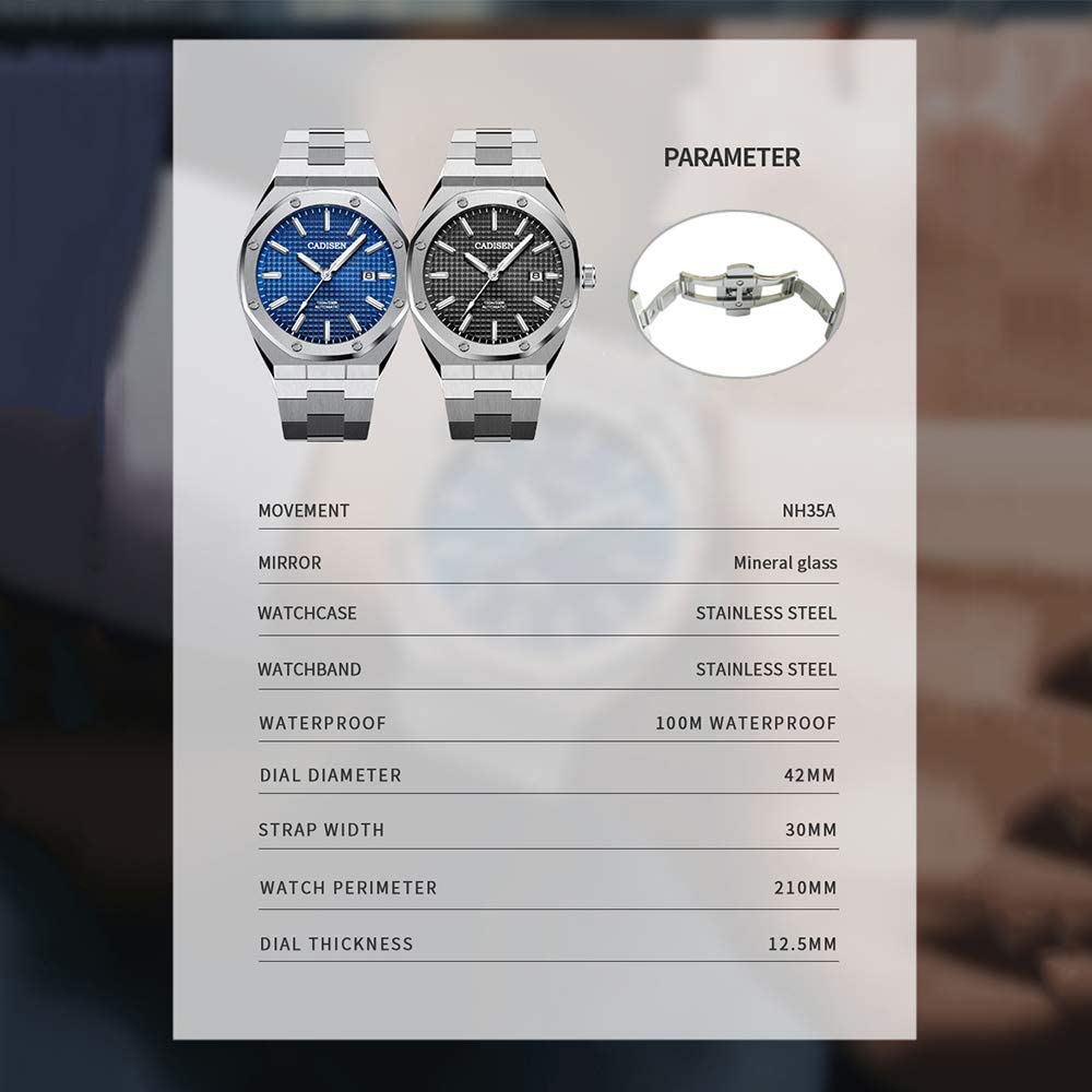 Сделано в MIYOTA8215 Royal German Retro Водонепроницаемый до 10 Корпус Водонепроницаемый Шестигранный Корпус Нержавеющая Сталь Сапфир Совершеннолетие Подарок C8193