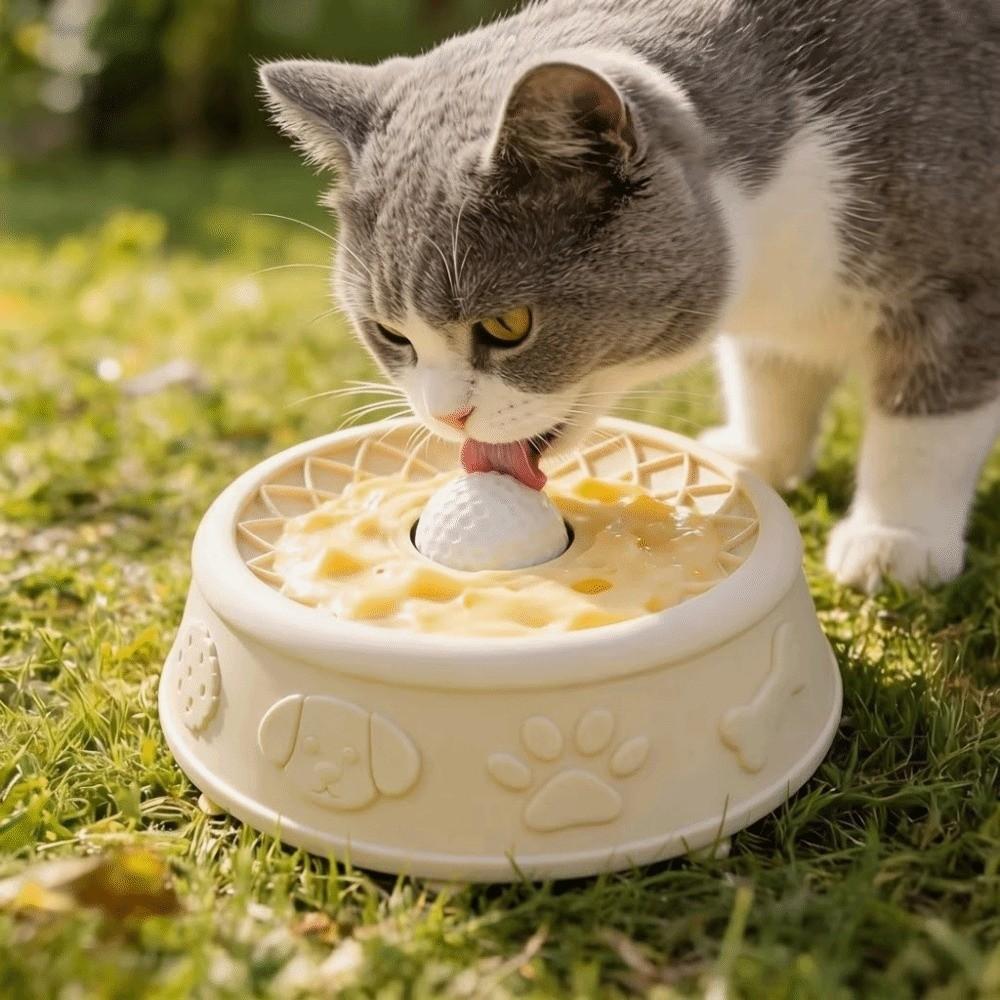 Anti-spill Slow Feeder Silicone Yogurt Licking Plate  for Puppy Kitty Training