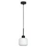 Lampa sufitowa wisząca czarna klosz szklany biały beka bianco 14-965