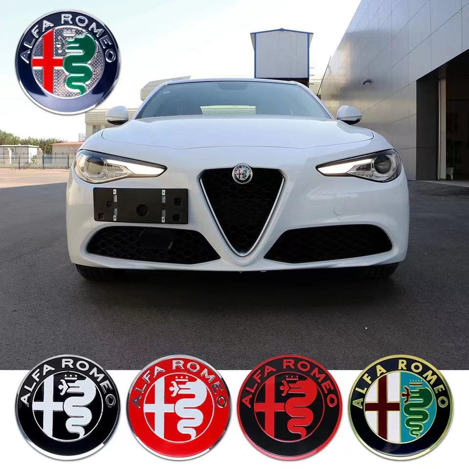 75mm Car Front Hood Rear Emblem Styling for Alfa Romeo Sportiva 156 Stelvio Giulia Giulietta Trunk Badge Sticker Logo Accessorie ofh853