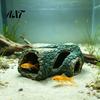 Non Fading Tank Decor Rotten Tree Reptile Hideout, Hole Aquarium Fish Shrimp PVC Ornament Hide Cave, Gecko Shelter for Terrarium Decoration