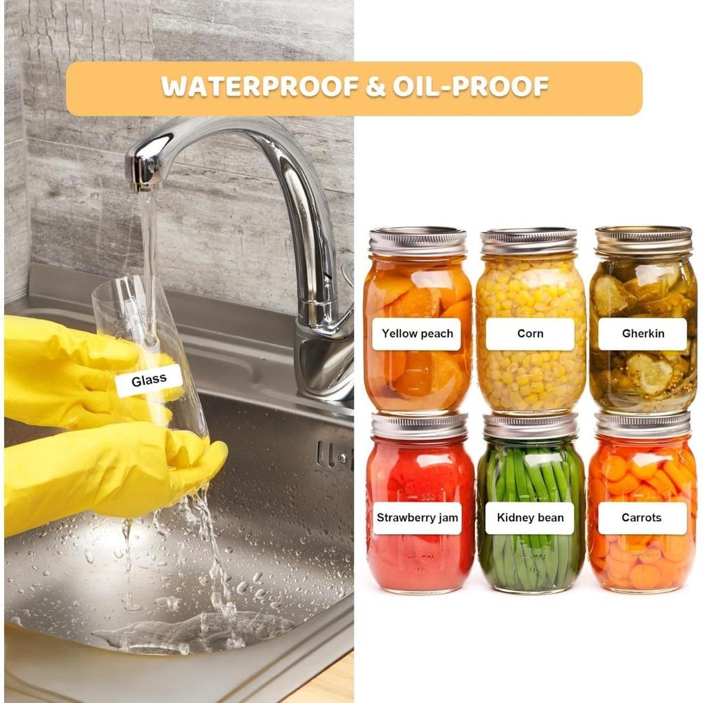 Label Maker Tape for Mini Label Printer, 1 Roll (210Pcs In Total) Thermal Sticker Labels Waterproof Anti-Oil Paper White 15 * 30mm (0.59 X 1.18 Inch)