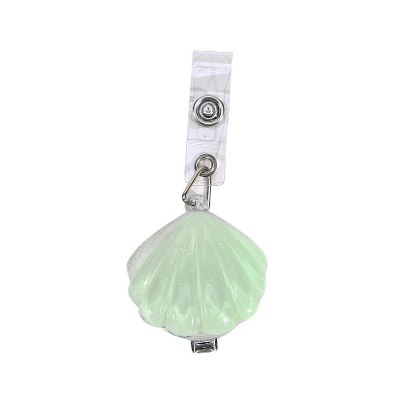 Блестящий бейдж-ролик с ракушкой, выдвижной держатель для бейджа ID-карты, бейдж для имени, рабочий зажим-крокодил для учителей, офисных сотрудников, медсестер