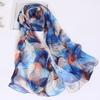 New Thin Scarf Qiao Qi Long Silk Scarf Sun Protection Scarf Leaf Pattern Scarf Scarf