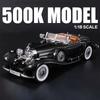 1/18 Benzs 500K Сплав Люксовая Модель Автомобиля Литьевой Металл Классический Ретро Транспортное Средство Модель Автомобиля Высокая Симуляция Звук и Свет Детская Игрушка Подарок