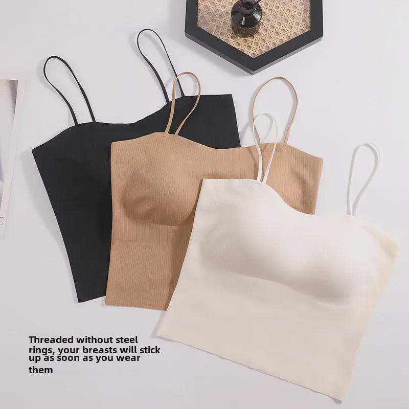 Seamless One-Shoulder Ice Silk Tube Top Camisole - Light Sports Style for Summer