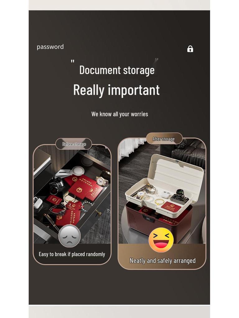 Надежный органайзер для паролей и документов с разделителями - Запираемое хранилище для косметики и автомобильных принадлежностей