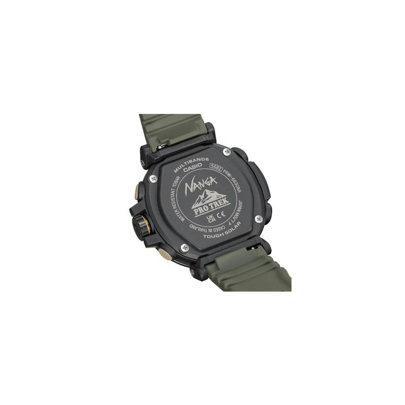 Casio Серия PRO TREK - Серия с дисковым двойным дисплеем Модель в сотрудничестве с NANGA Водонепроницаемость 1000 метров Солнечный кварцевый механизм Ремешок из смолы PRW-6630NA-1A3JR