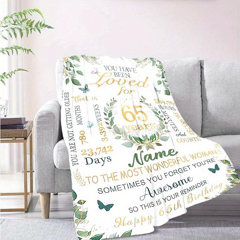 65Th Birthday Style Customize Your Name Blanket Warm Comfortable And Soft Blankets Are Suitable For Home Lunch Break Blanket Office Sofa Sofa Gift To