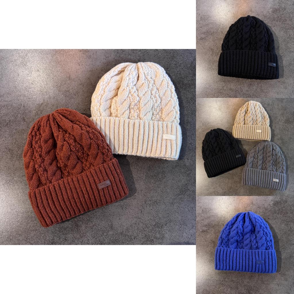 Knit Hat For Men With Letters Warm Solid Color For Casual Wear