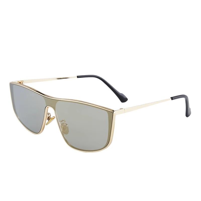 New one-piece y2k water silver sunglasses, women's trendy square and round face, small face, high-end sunglasses