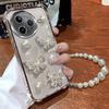 F7Pro Luxury Pearl Butterfly Bracelet Shockproof Plating Case On Xiaomi Poco X7 X6 M6 F6 F3 X5 X3 POCO C65 C75 C71 Glitter Cover